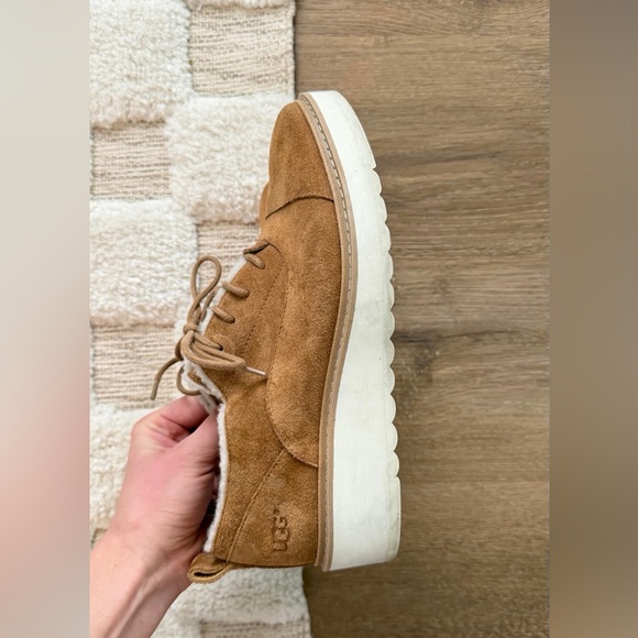 Ugg Johanna Spill Seam Wedge Oxford in Chestnut Suede - Picture 5 of 7